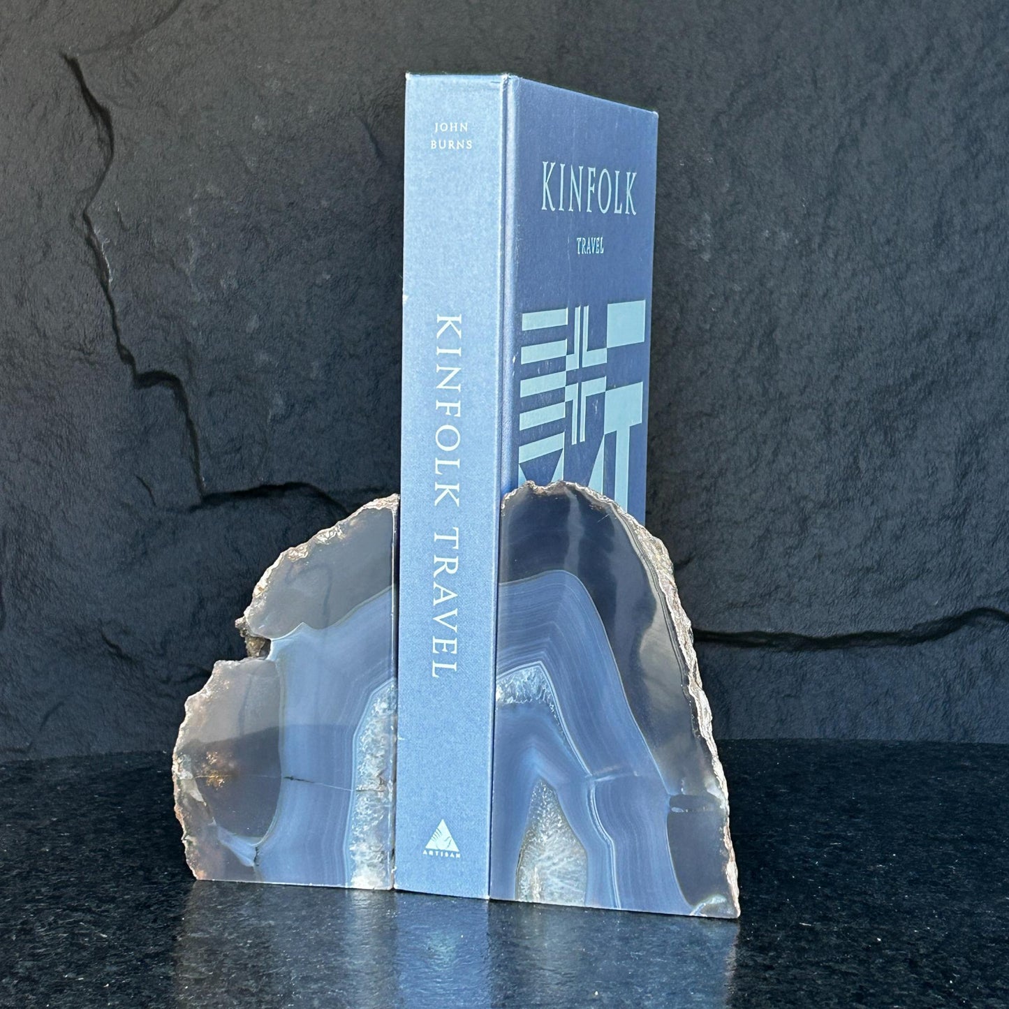 Natural Agate Crystal Bookends