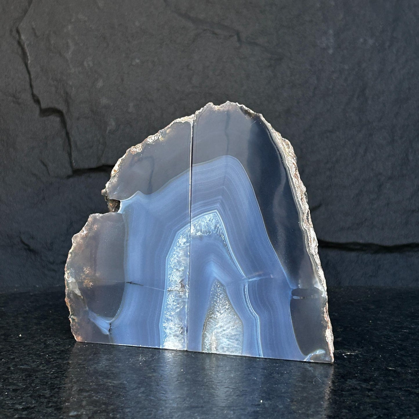 Natural Agate Crystal Bookends