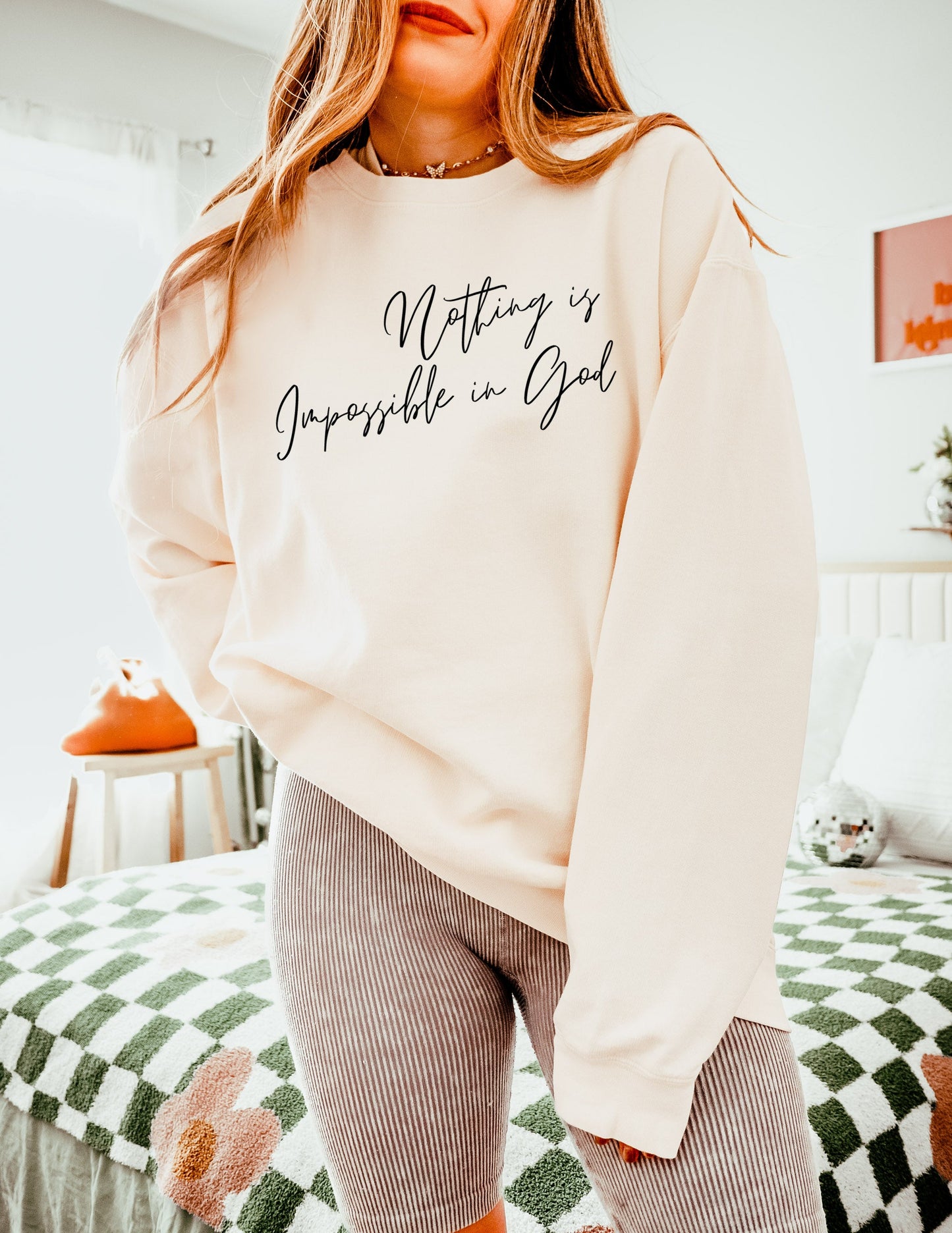 Nothing Is Impossible In God Christian Garment Dyed Comfort Colors Sweatshirt