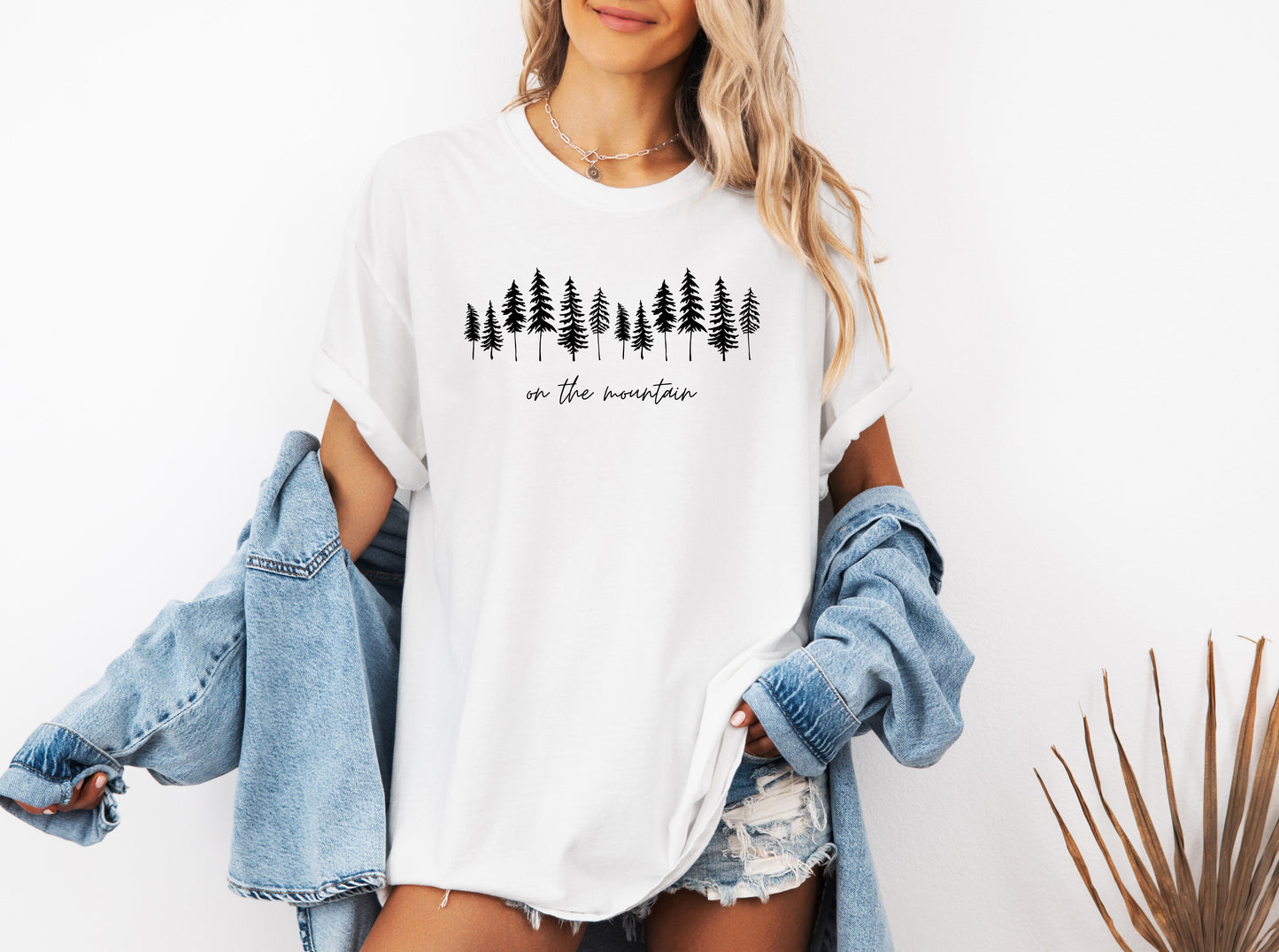 On the mountain Tree Botanical Plant Nature Camping Adventure Garment Dyed T Shirt