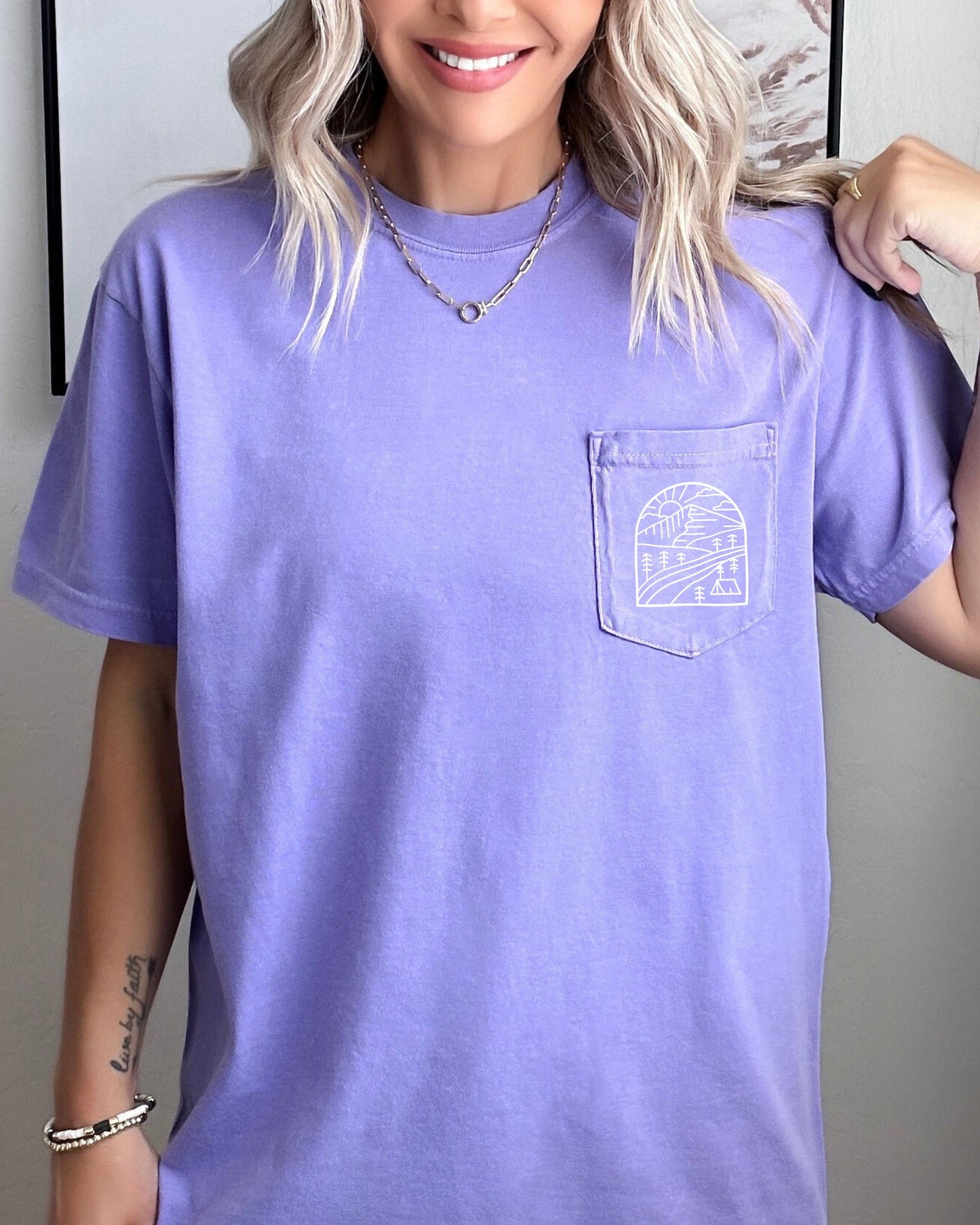 Outdoor Mountain Nature Comfort Colors Pocket T Shirt