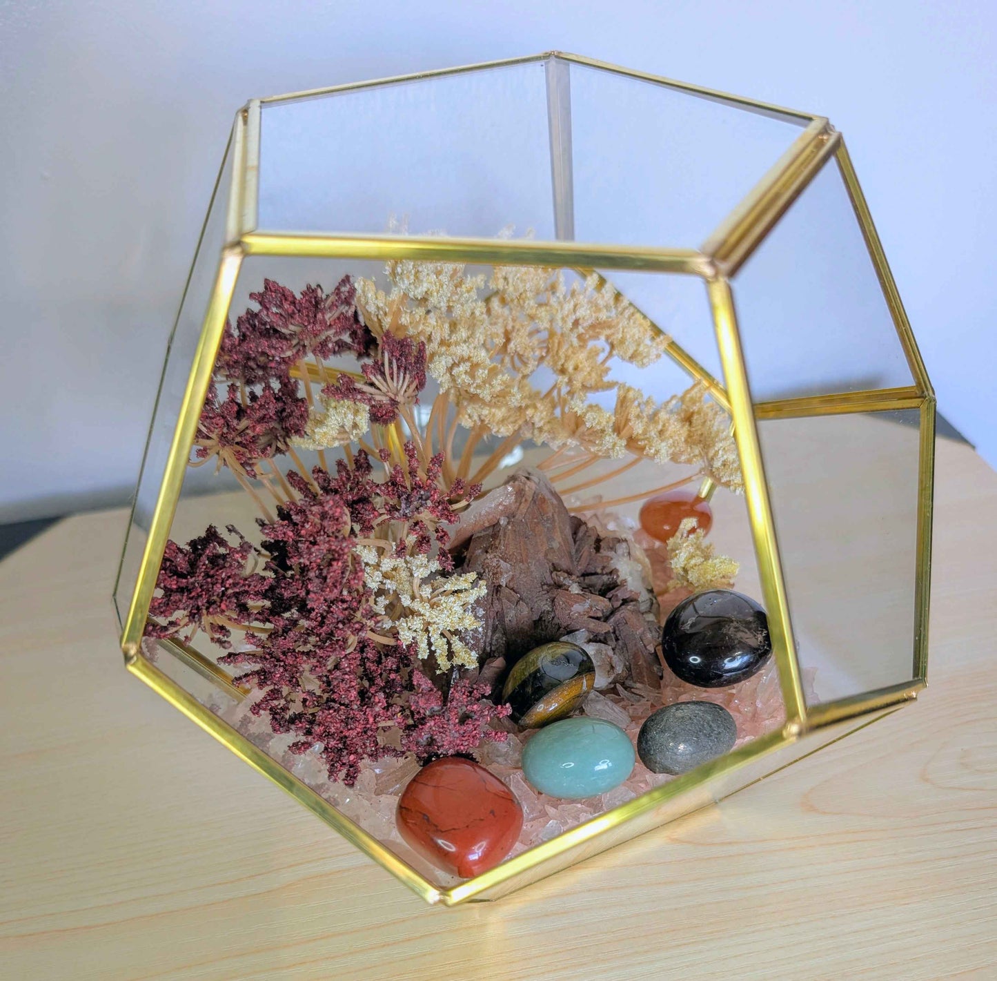 Crystal Geode Terrarium Hematoid Quartz - Grounded Garden
