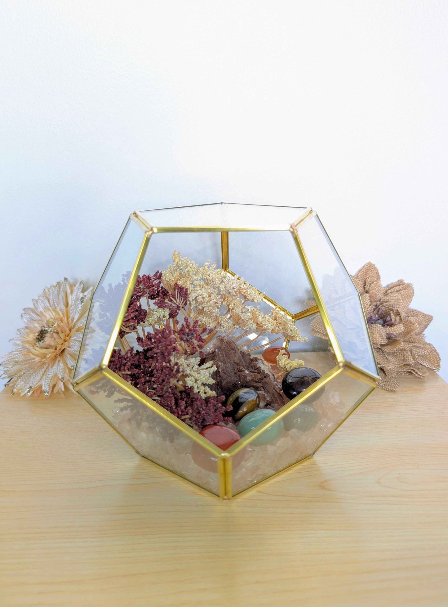 Crystal Geode Terrarium Hematoid Quartz - Grounded Garden