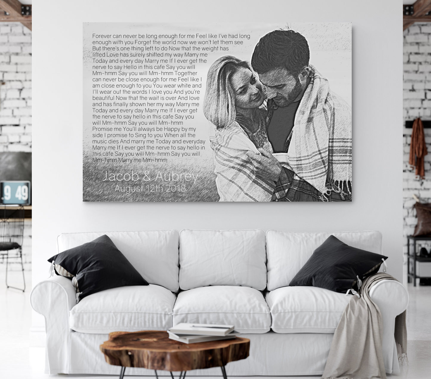 Photo To Pencil Sketch Song Lyrics On Canvas