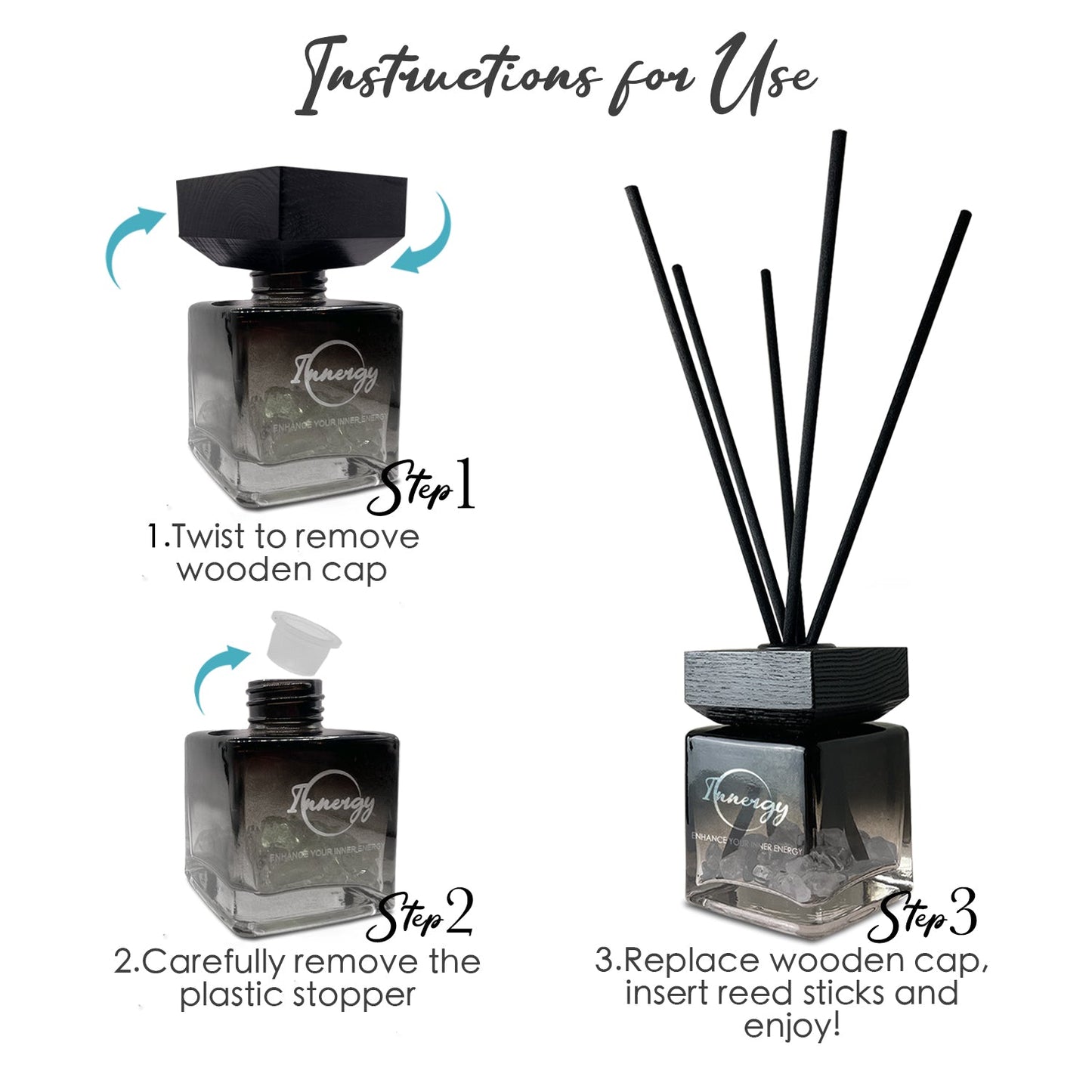 Orchid Seascape Crystal-Enhanced Reed Oil Diffuser, 100ml