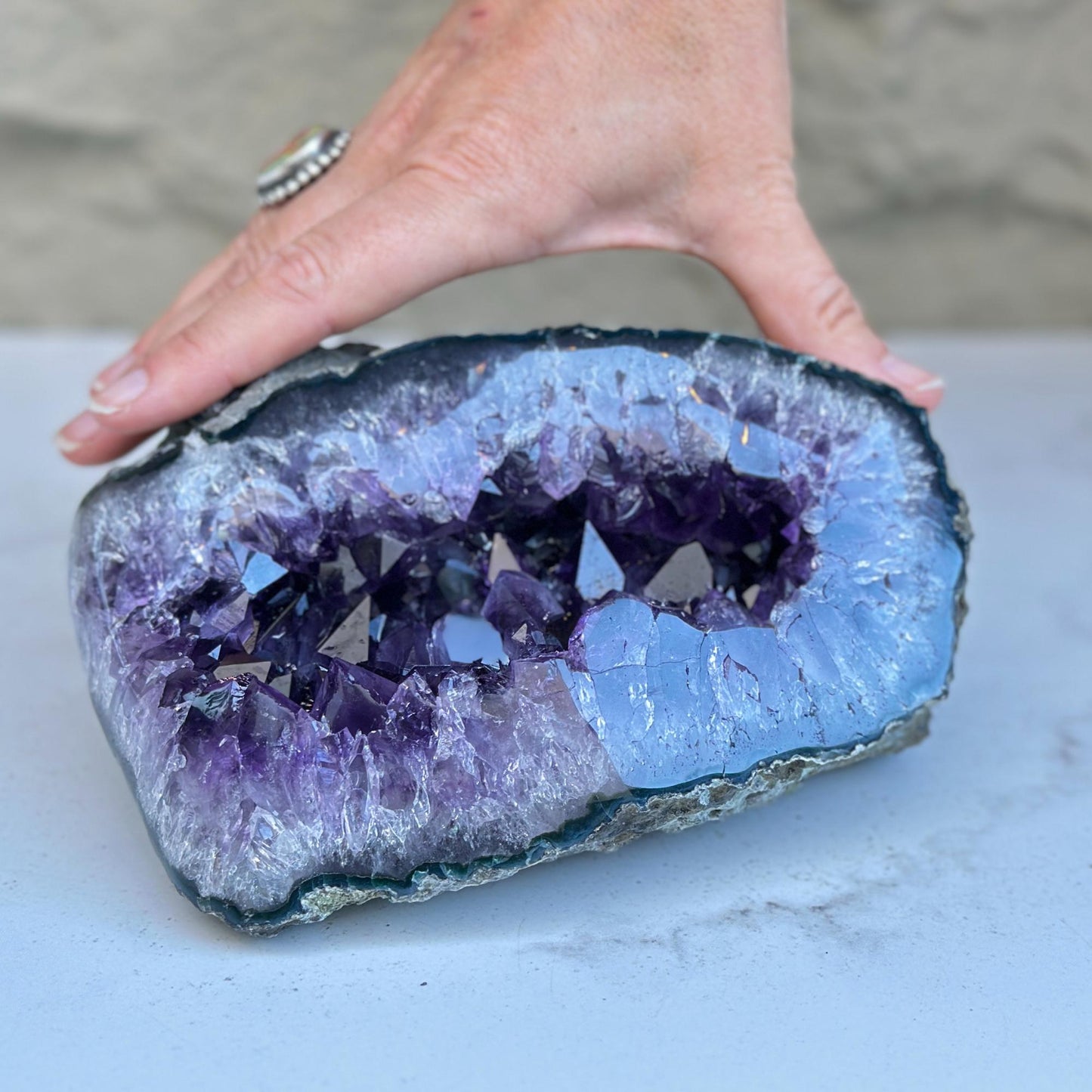 Rare Uruguayan Amethyst Geode With Shiny Crystals | Unique find for collectors