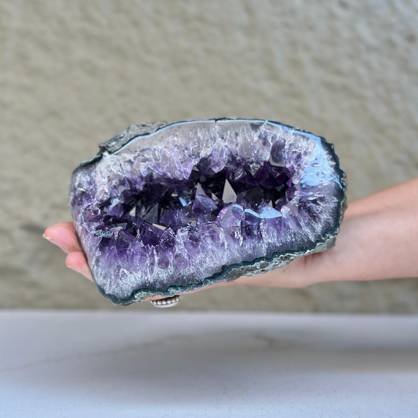 Rare Uruguayan Amethyst Geode With Shiny Crystals | Unique find for collectors