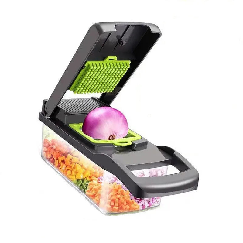 14-Piece Multifunctional Vegetable Grater & Slicer Set — Potato Shredder, Dicer, Kitchen Gadget