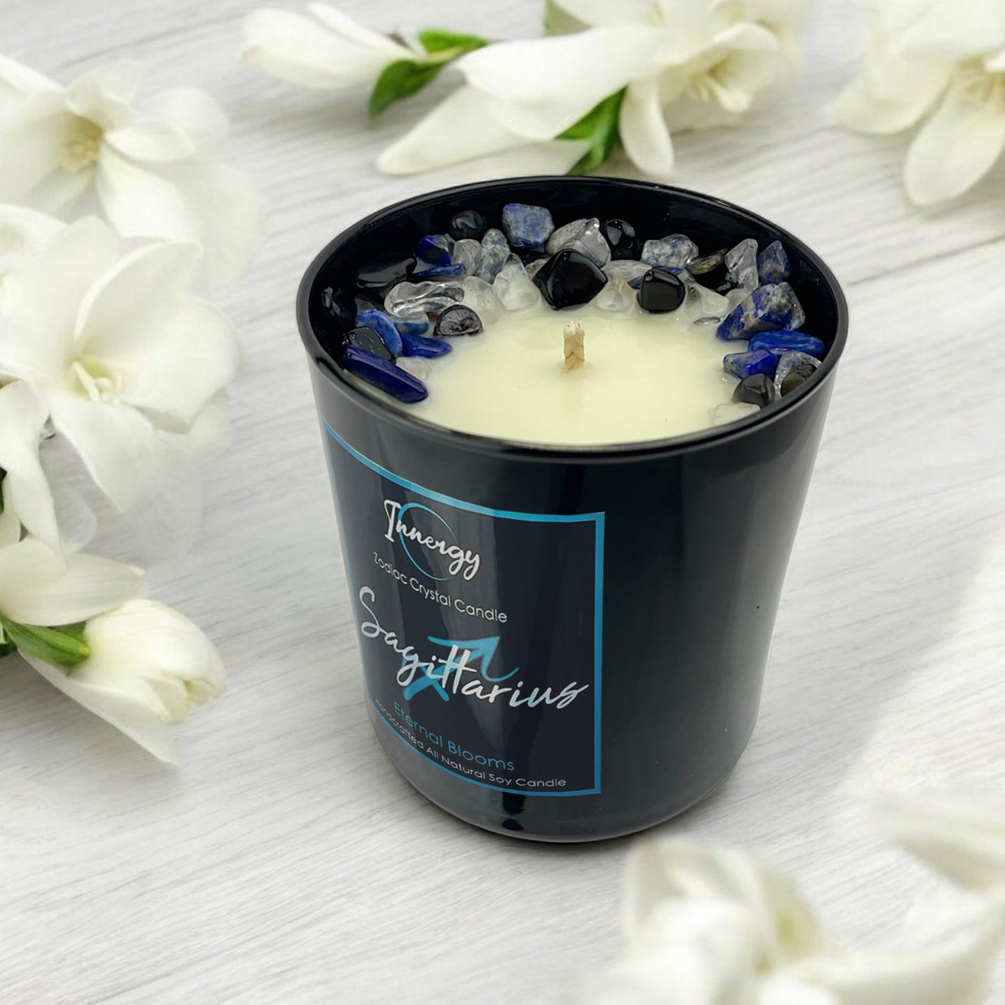 Sagittarius Zodiac Crystal Candle, 10oz
