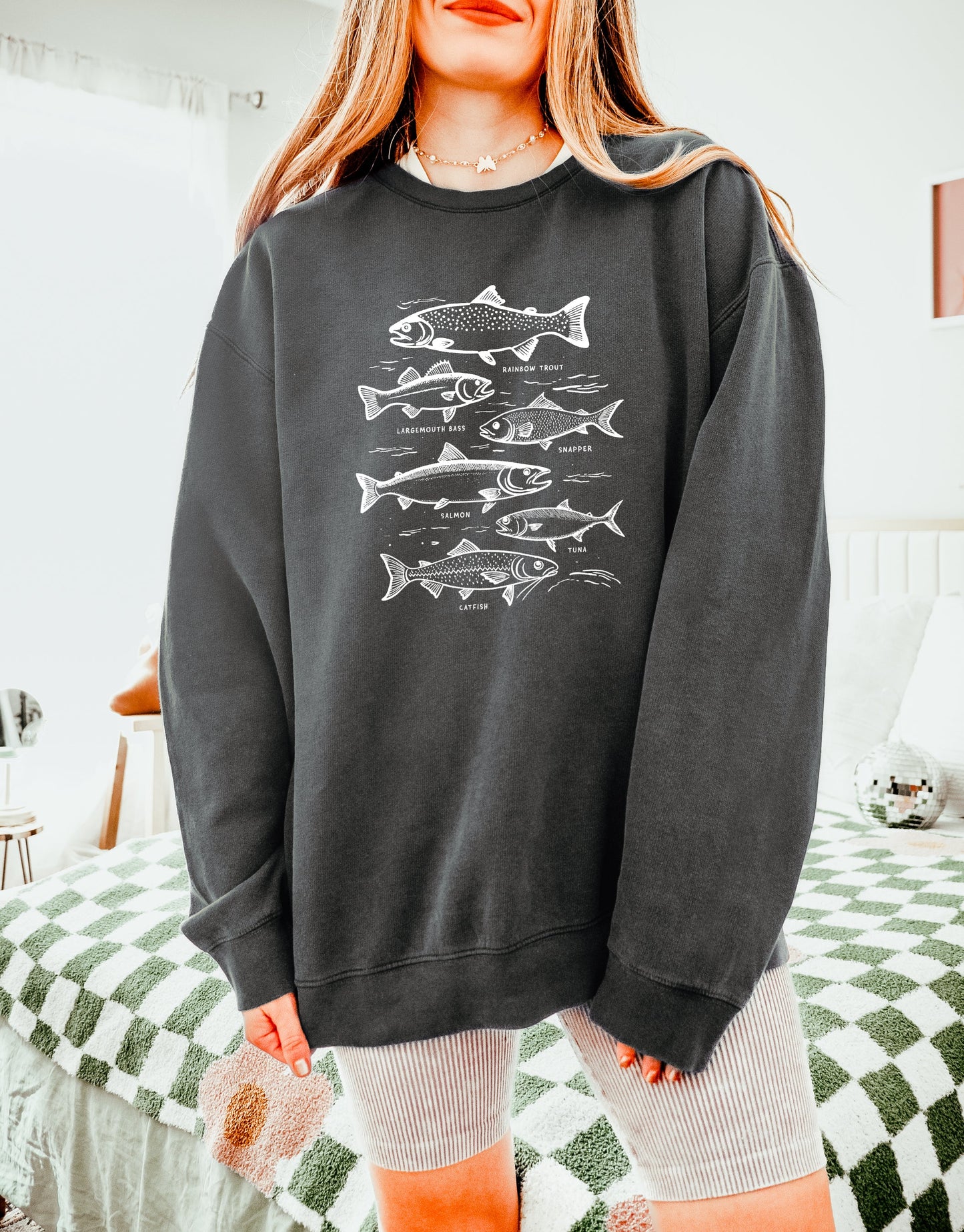 Sardines Salmon Tuna Fish Fishing Nature Camping Garment Dyed Comfort Colors Sweatshirt