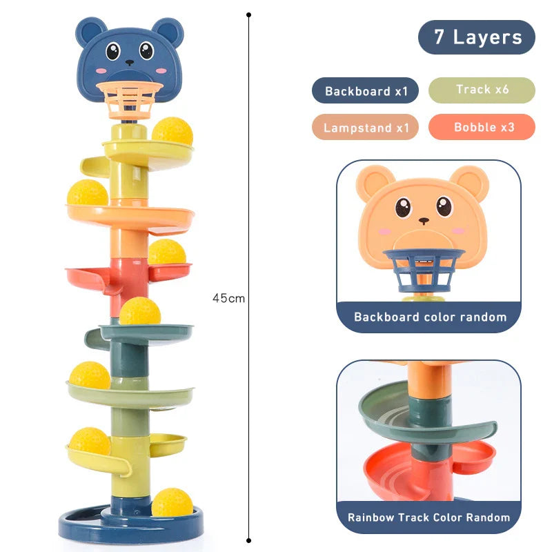 Montessori Baby Rolling Ball Track Toy – Sensory Push Pop Slide Game