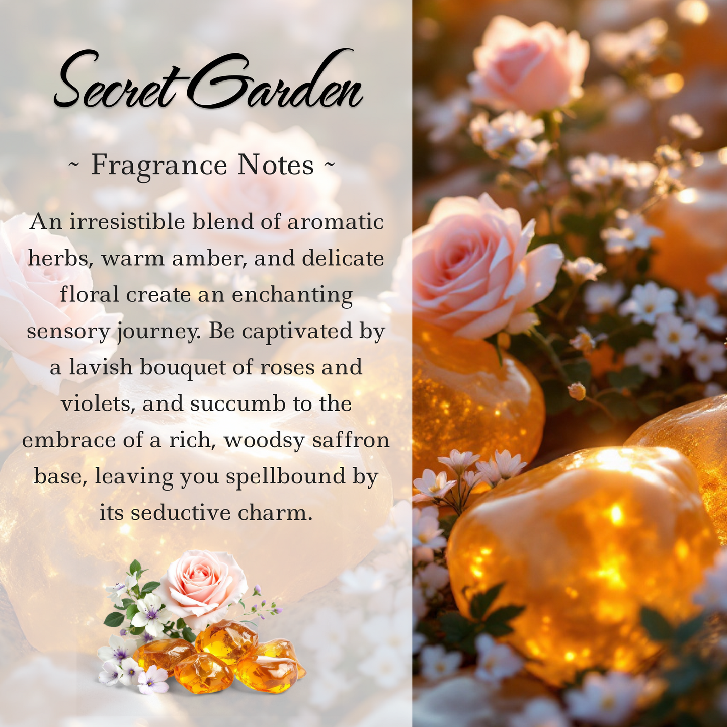 Secret Garden Crystal-Enhanced Premium Coconut-Soy Wax Melts