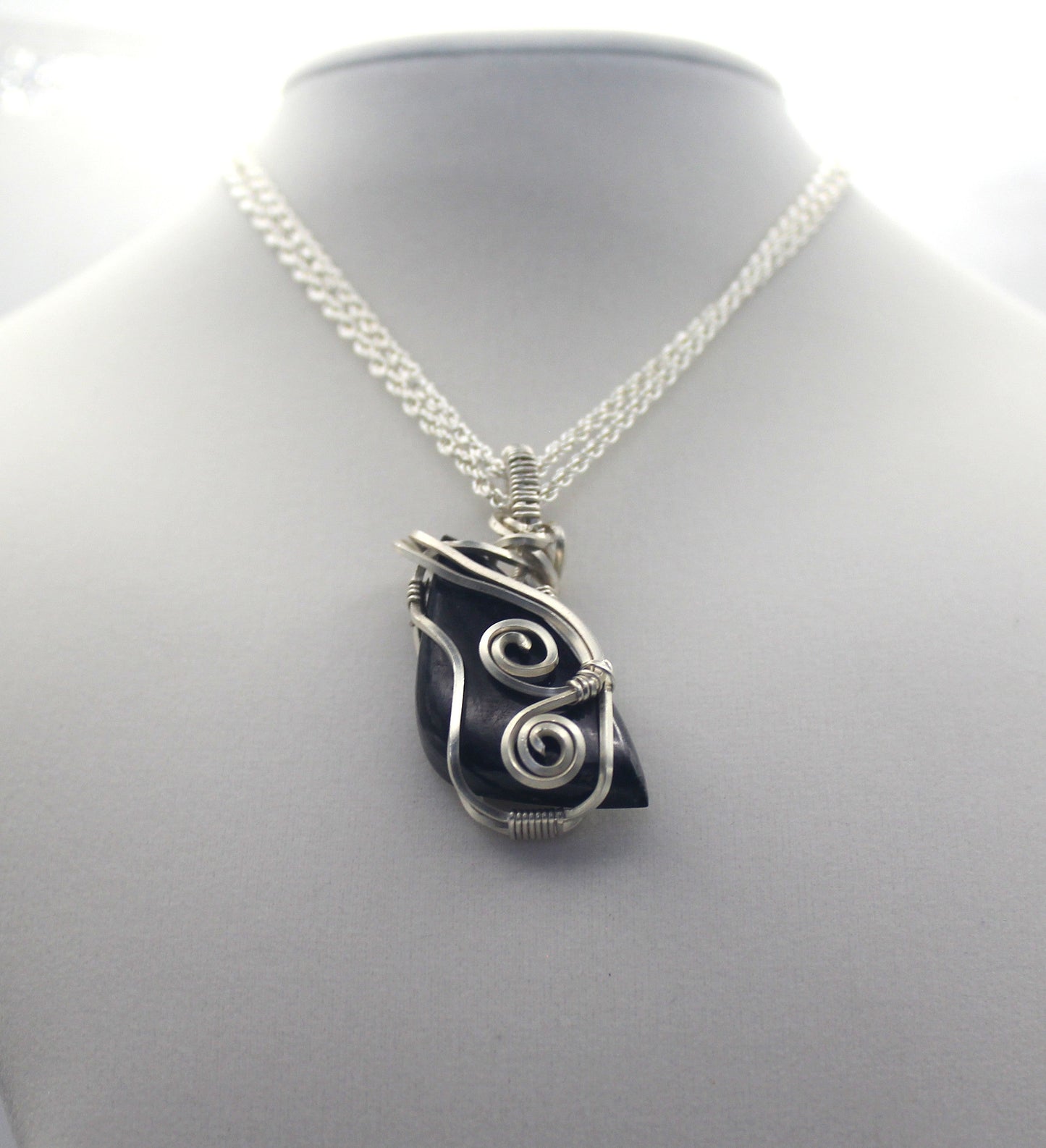 Silver .999 Fine Purpurite Handmade Pendant Necklace –Hand-Wrapped Artisan Pendant for Clarity & Expression