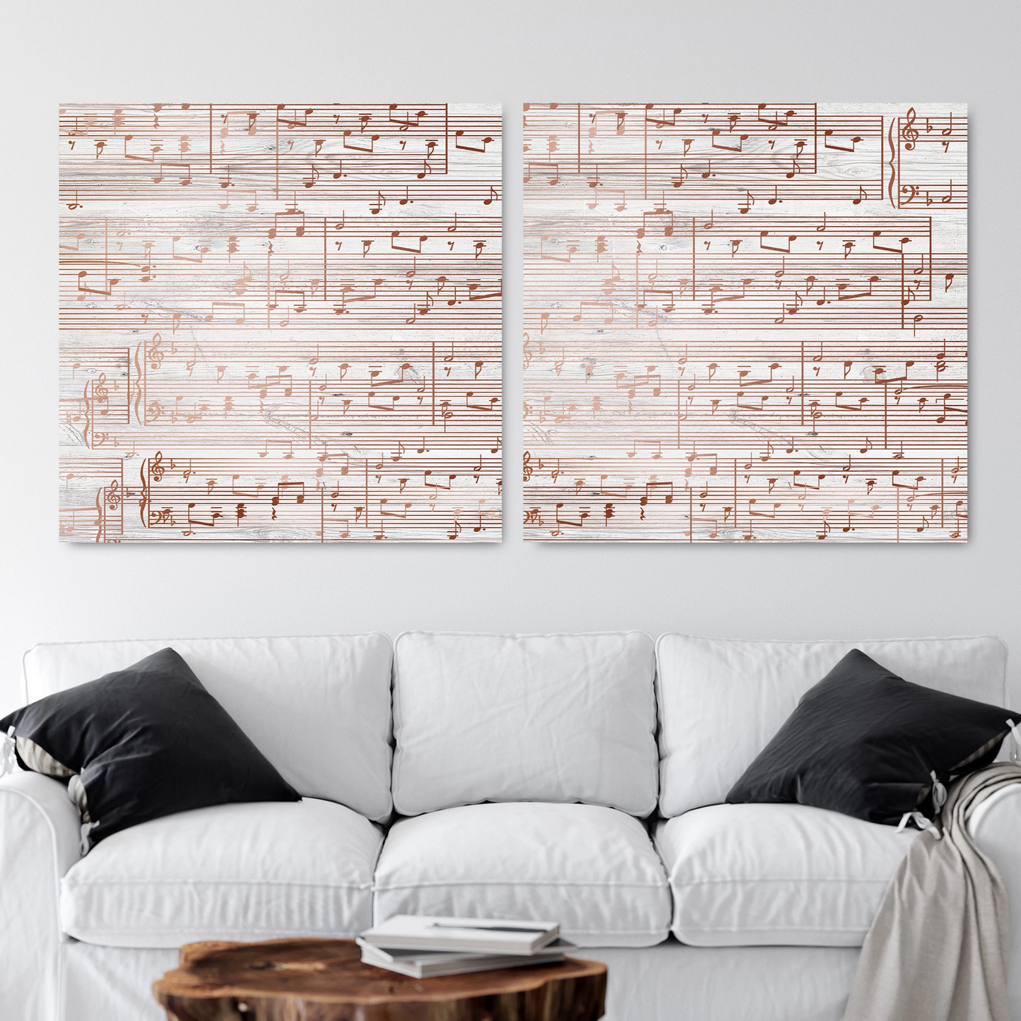 Copper Sheet Music Canvas - 7th Anniversary Gift
