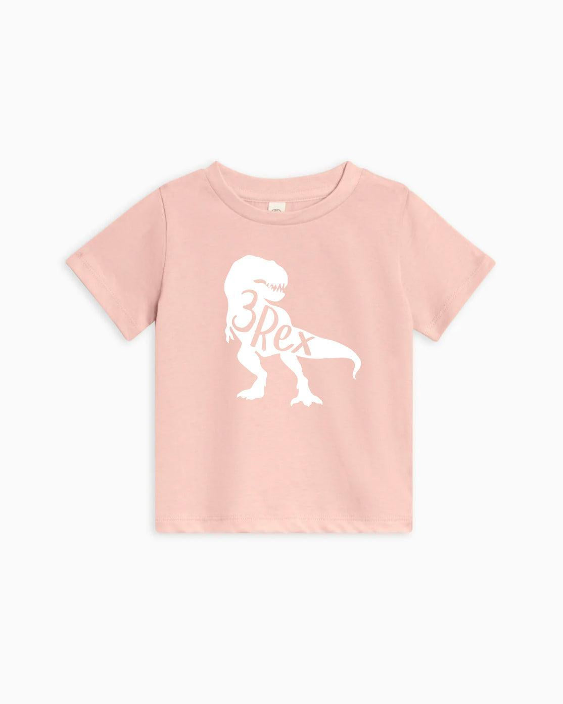 Three Rex Dinosaur Birthday Organic Cotton Kids T-Shirt – 3rd Birthday Baby & Youth Tee