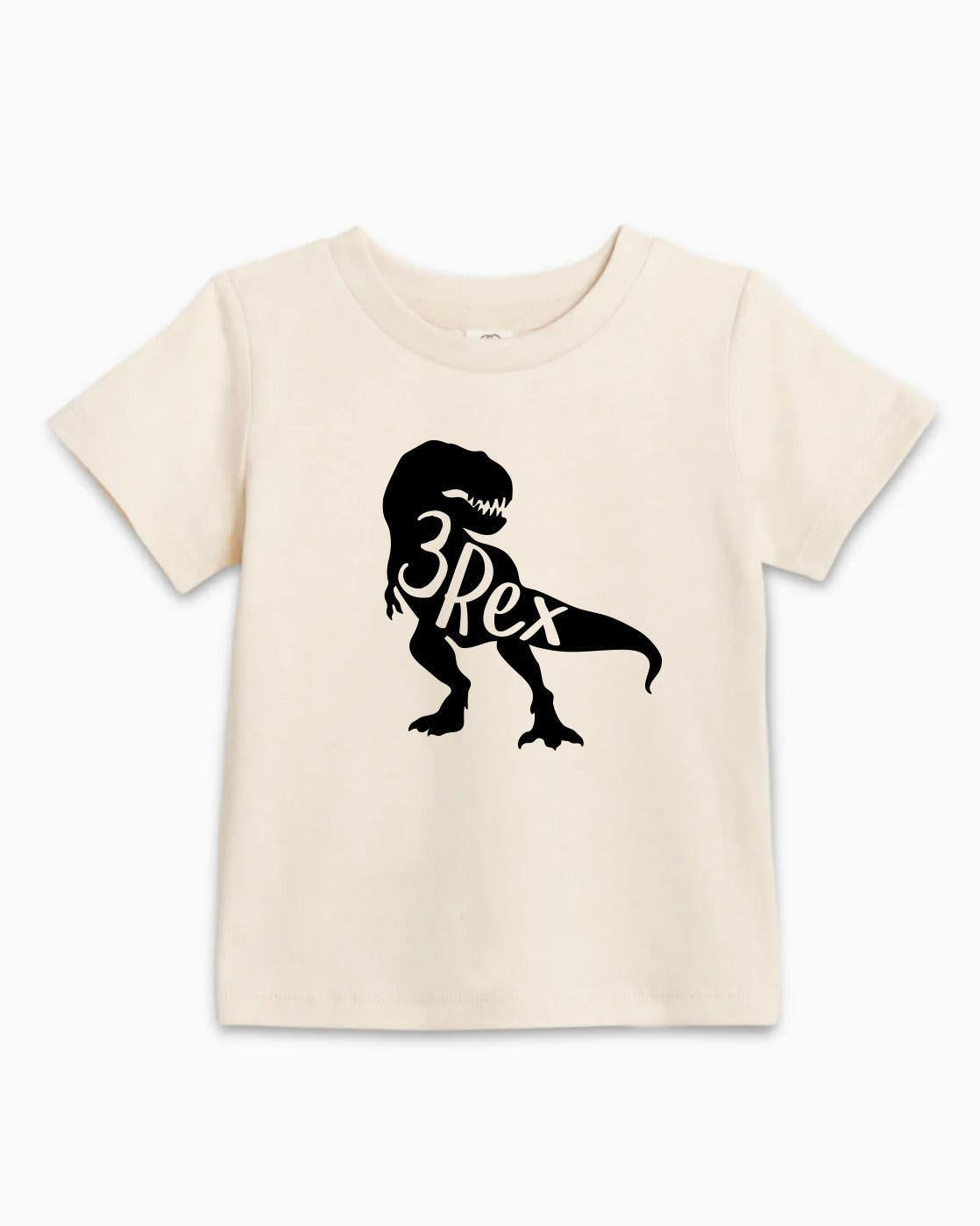 Three Rex Dinosaur Birthday Organic Cotton Kids T-Shirt – 3rd Birthday Baby & Youth Tee
