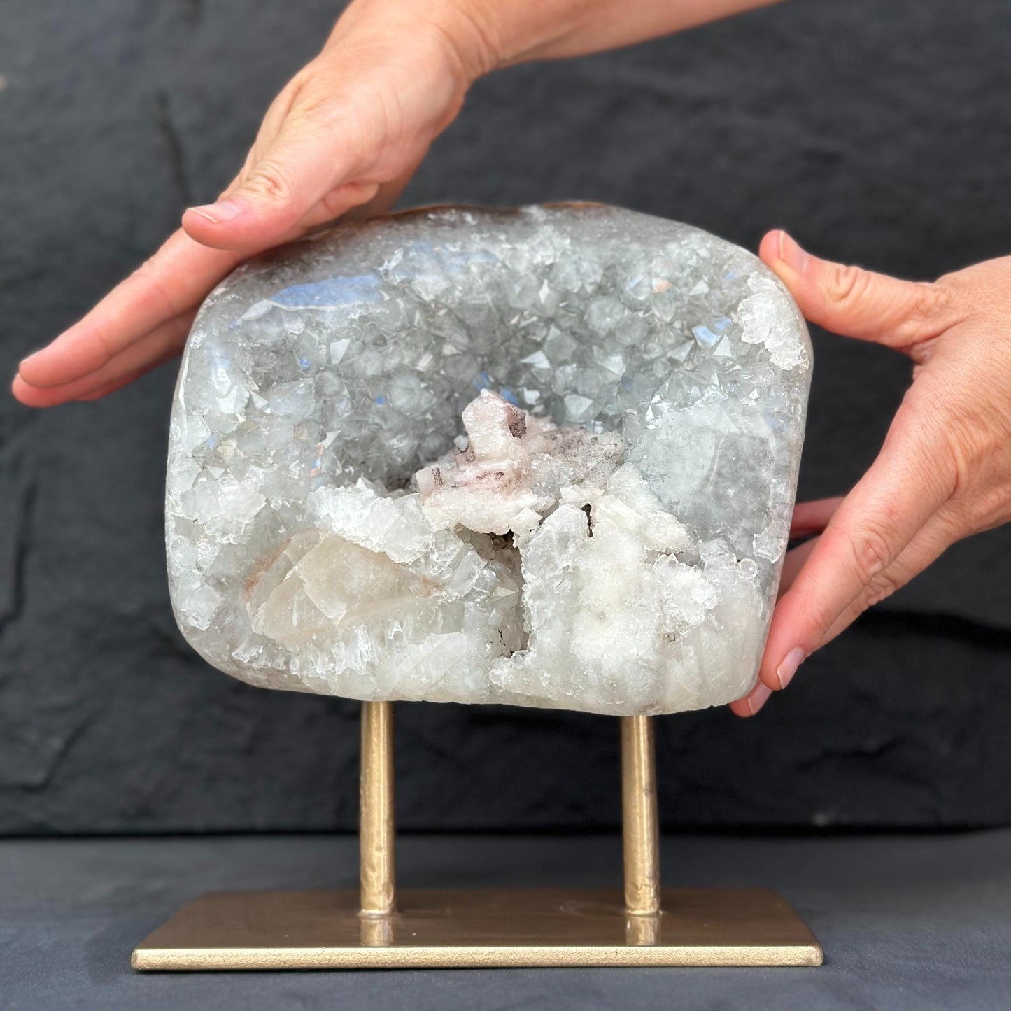 Uruguayan Quartz Geode With Stand For Collectors