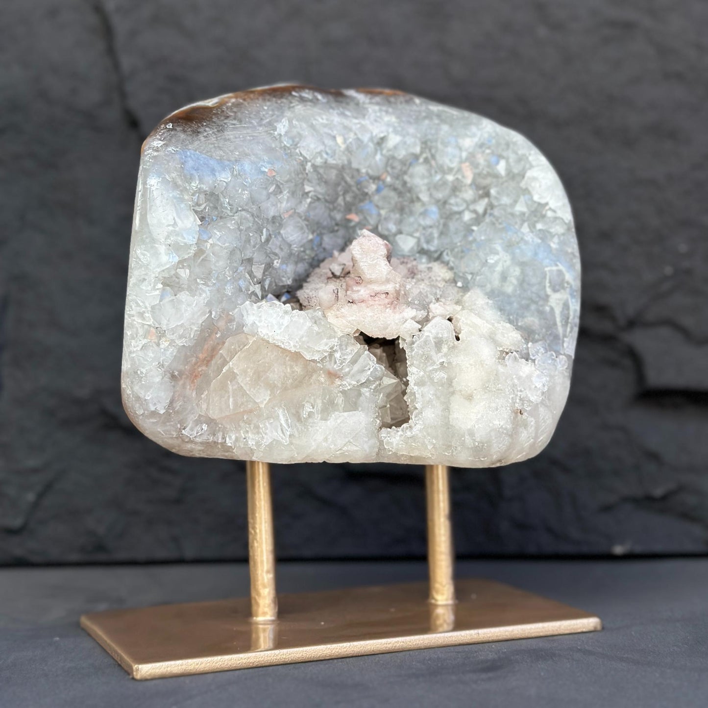 Uruguayan Quartz Geode With Stand For Collectors