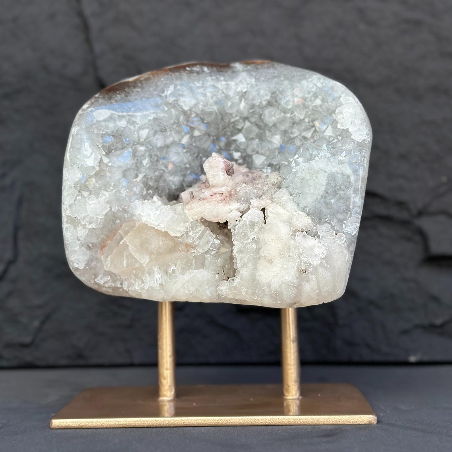 Uruguayan Quartz Geode With Stand For Collectors