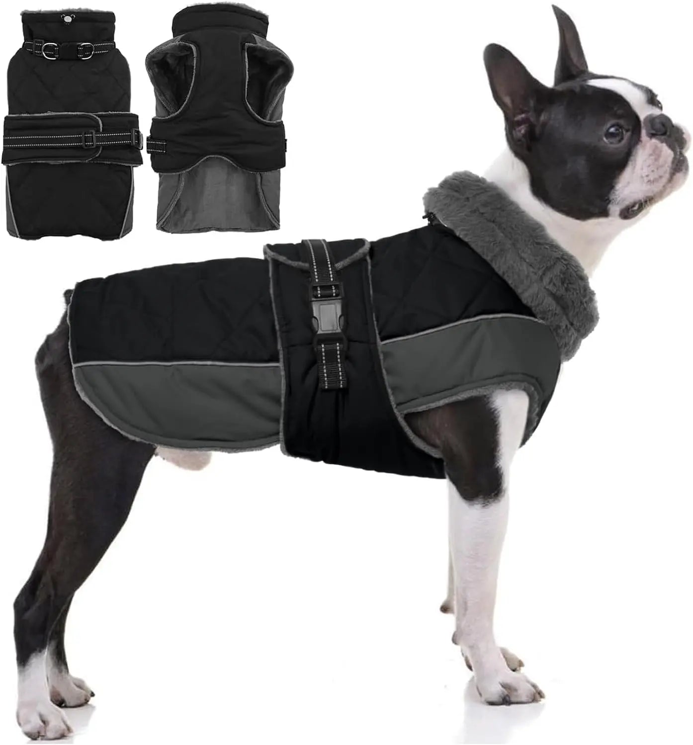 Warm Waterproof Dog Jacket Reflective Turtleneck Adjustable Coat XS–3XL