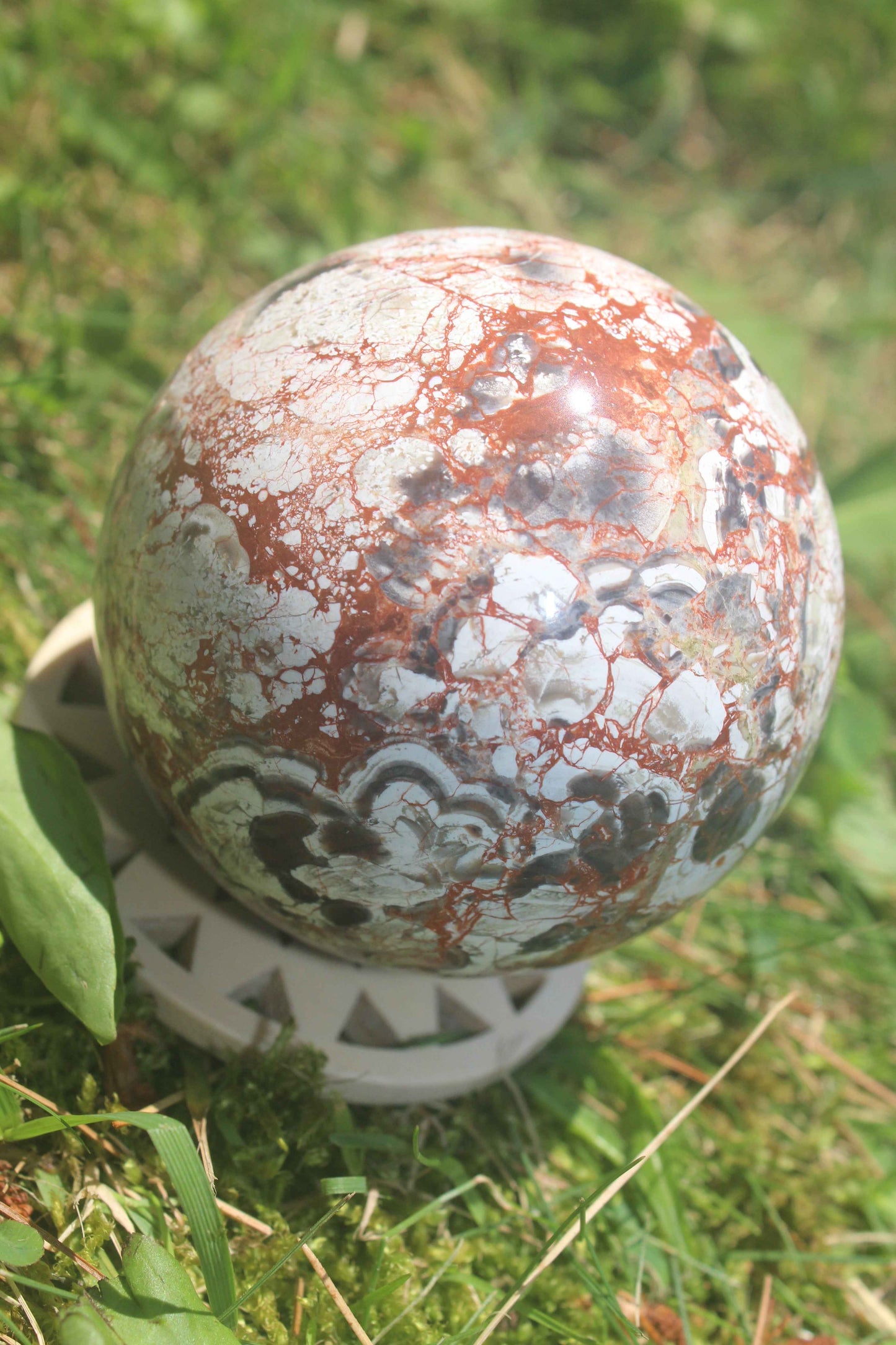 Money Agate Sphere – Abundance, Stability & Prosperity Energy Crystal Ball