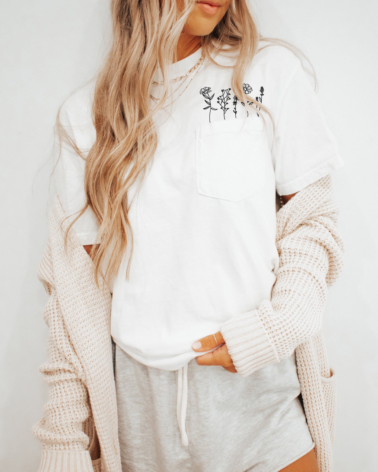Wildflowers Comfort Colors Pocket T Shirt