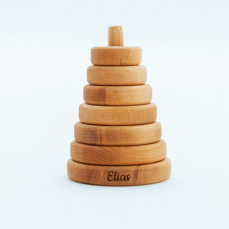 Natural Wood Ring Stacker