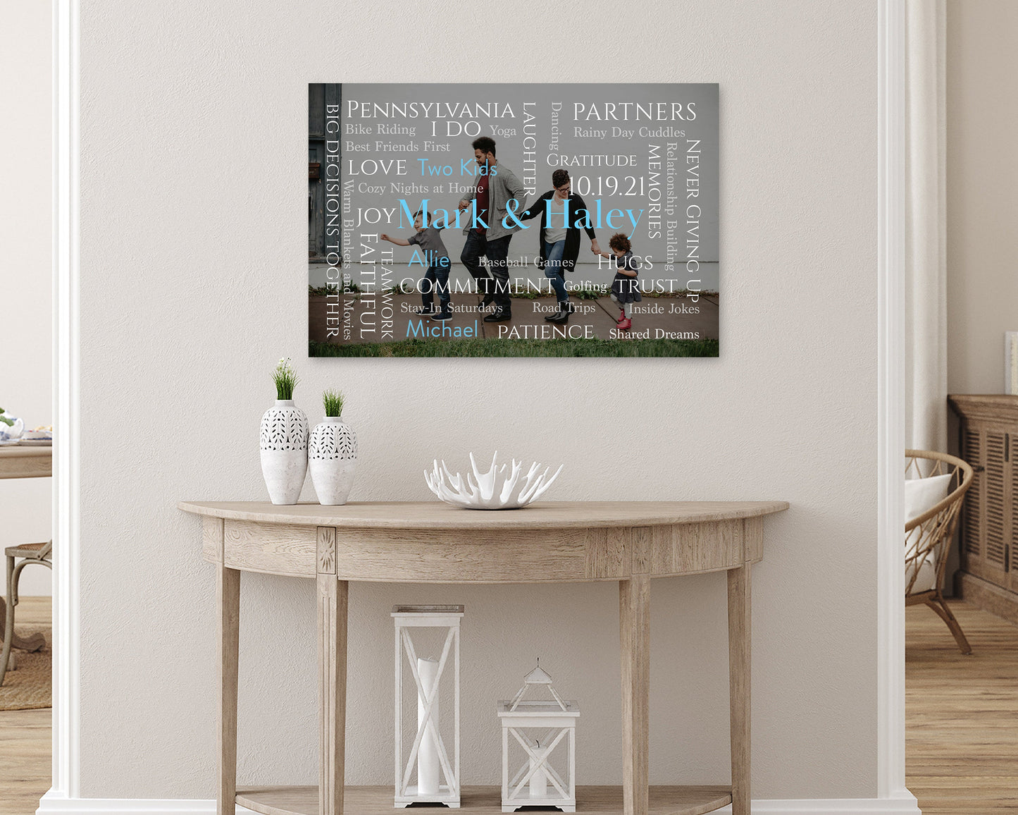 Personalized Word Art Photo Design: Custom Typography Overlay