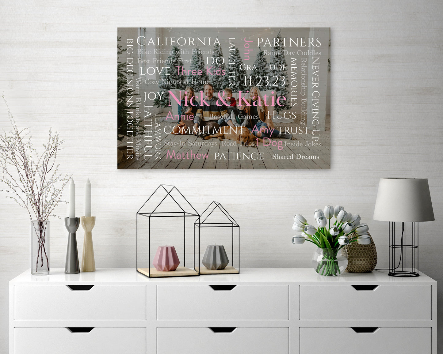 Personalized Word Art Photo Design: Custom Typography Overlay