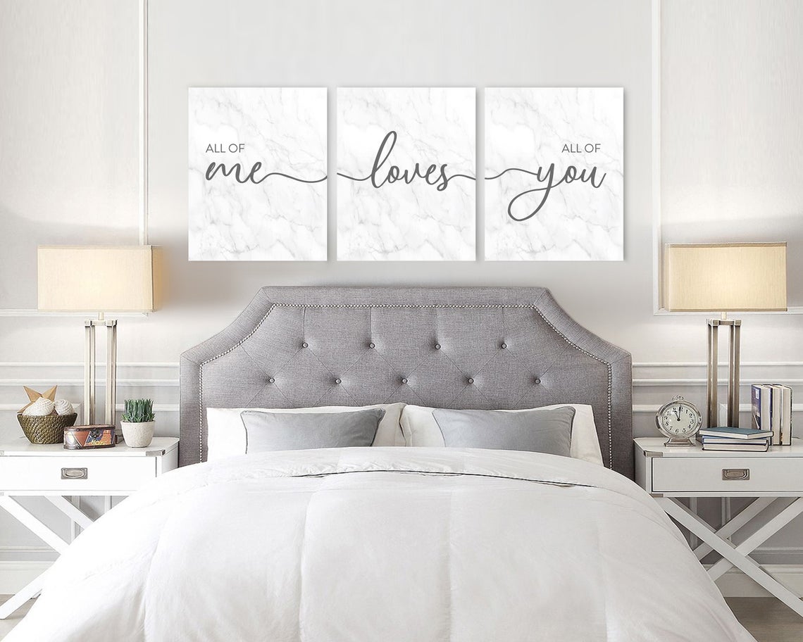 All Of Me Loves All Of You Sign - 3 Piece Canvas Art