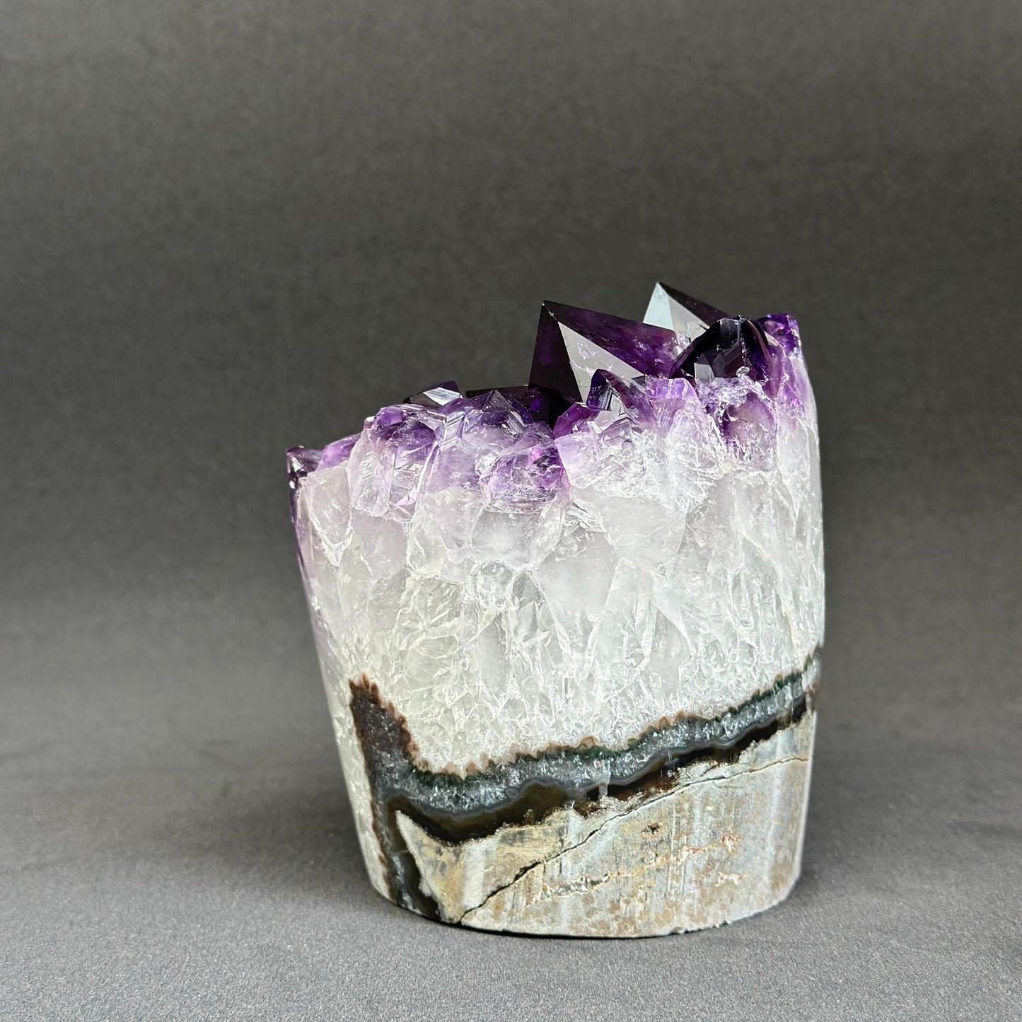 Extra Large Amethyst, Cylinder shaped Full polished stone, Stunning decor piece