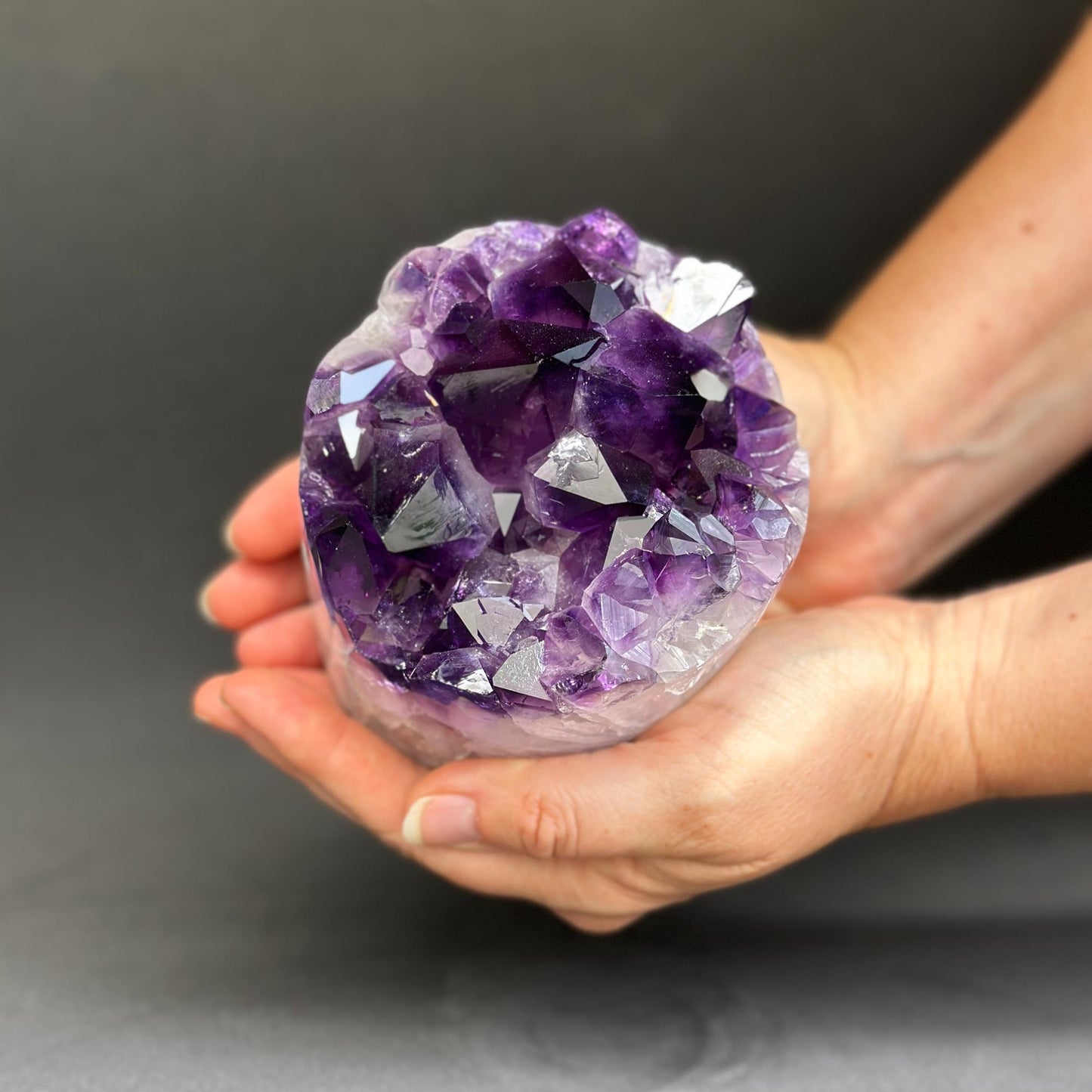 Extra Large Amethyst, Cylinder shaped Full polished stone, Stunning decor piece