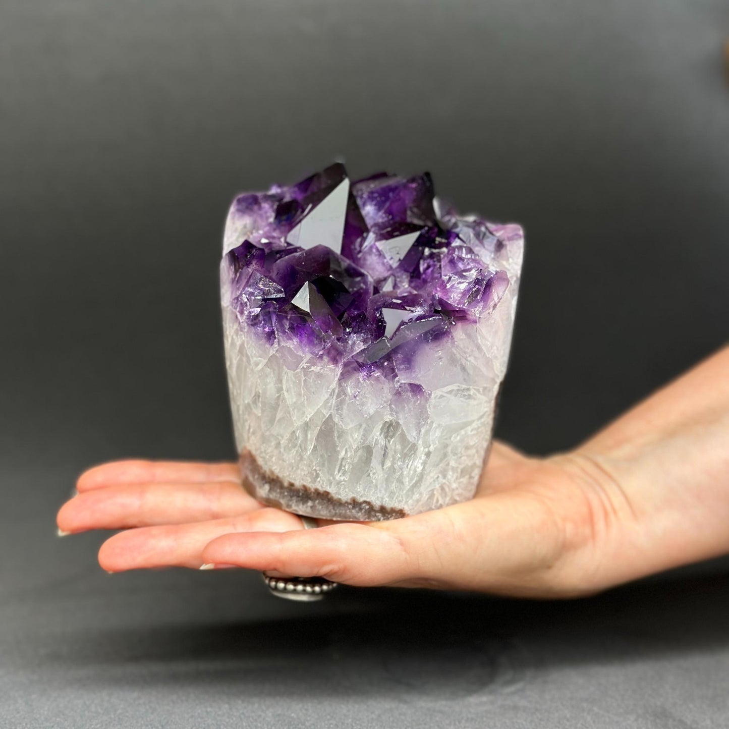 Extra Large Amethyst, Cylinder shaped Full polished stone, Stunning decor piece