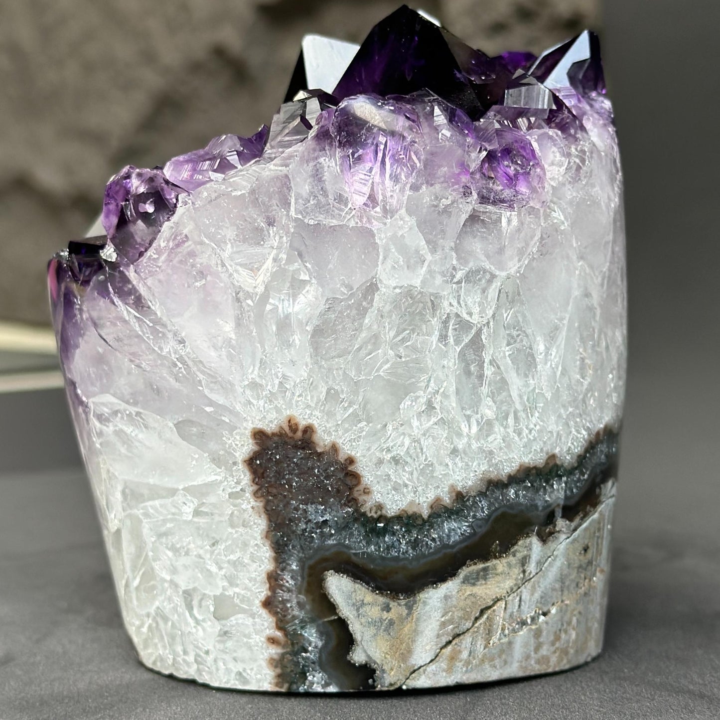 Extra Large Amethyst, Cylinder shaped Full polished stone, Stunning decor piece