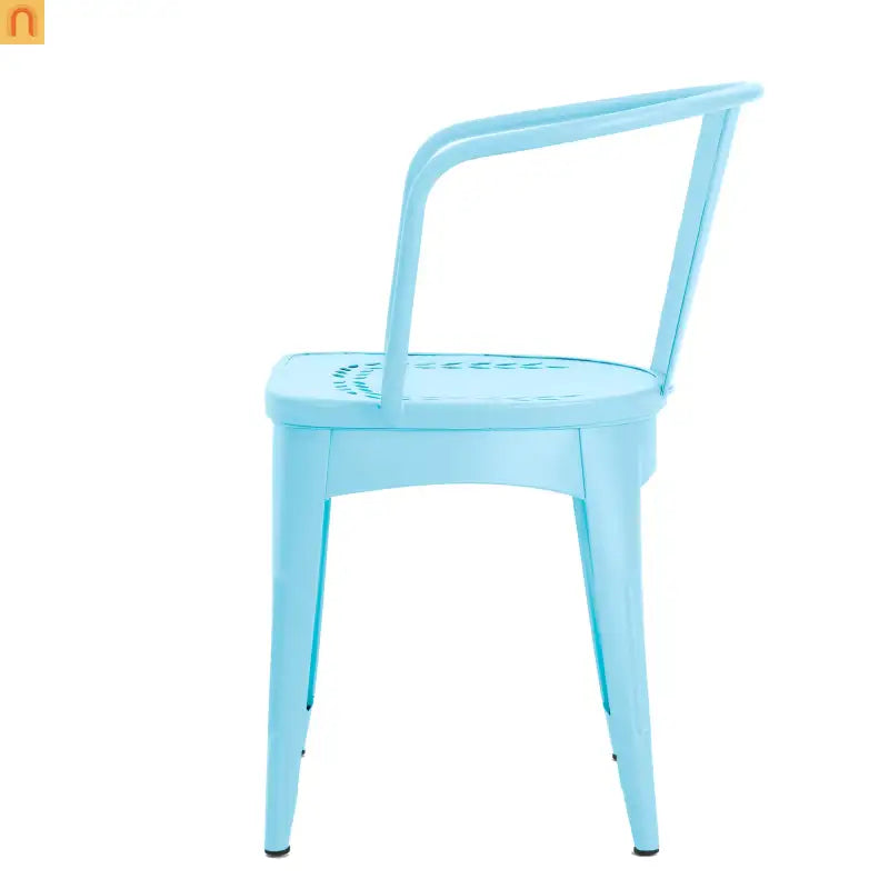 Outdoor Bistro Set Cast Iron Matte Light Blue Floral 3 Piece