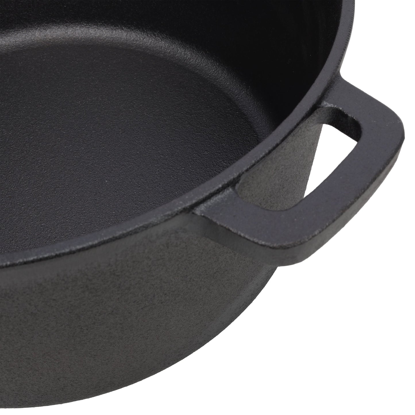 3 in 1 Pre-Seasoned Cast Iron Dutch Oven, Outdoor Camping Deep Pot, 5 Quart. Cover As A Skillet with Ribbed Bottom Design. With 1PC Iron Pot Rack, 1PC Lid Lifter.