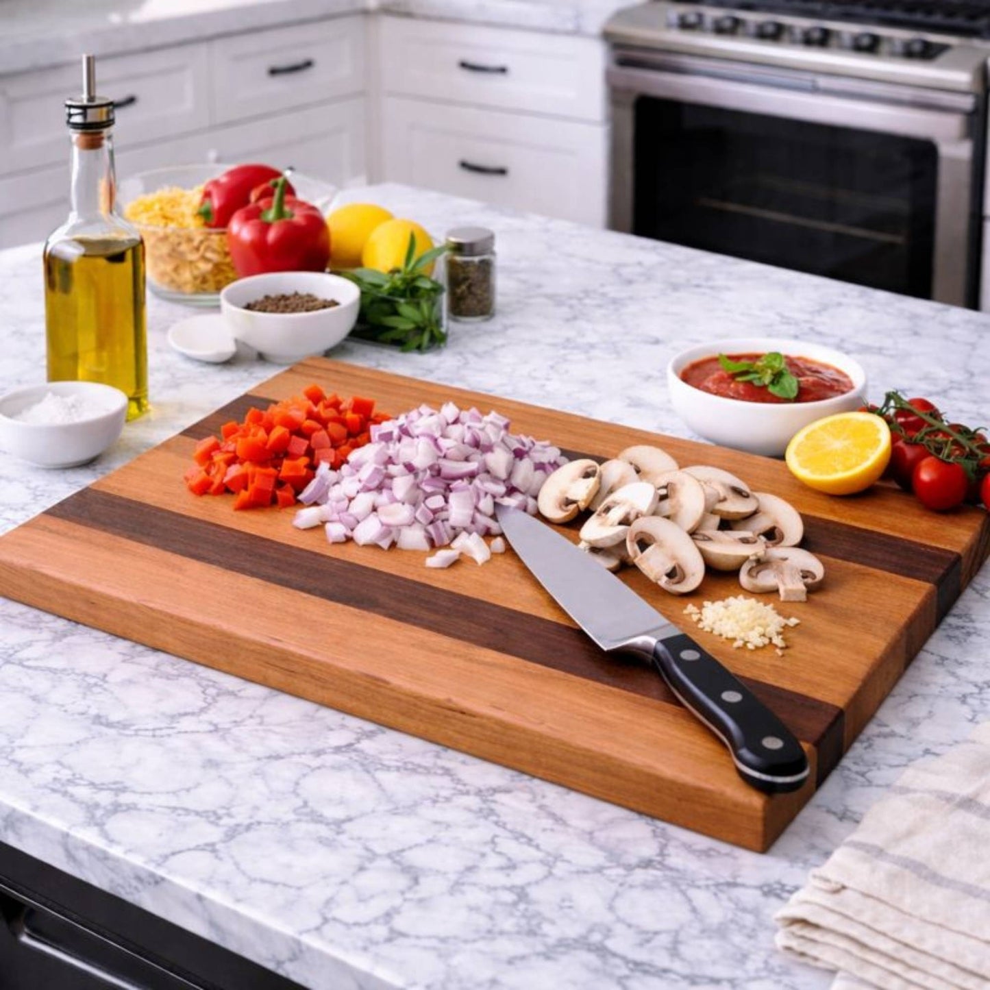 Cherry and Walnut Cutting Board