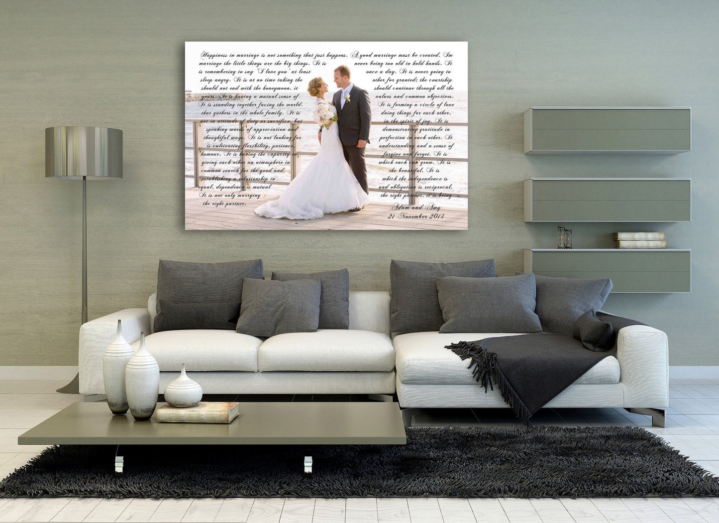 First Wedding Anniversary Gift - Your Wedding Vows On Canvas
