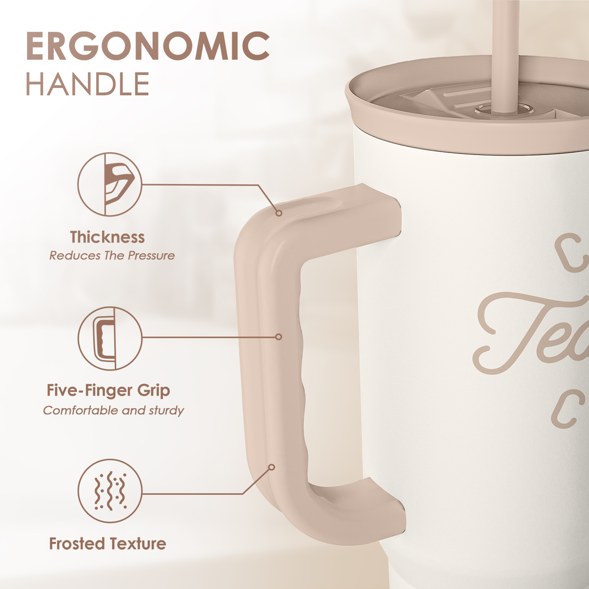 White Teacher Slidemate | Slider Tumbler with Handle 40oz