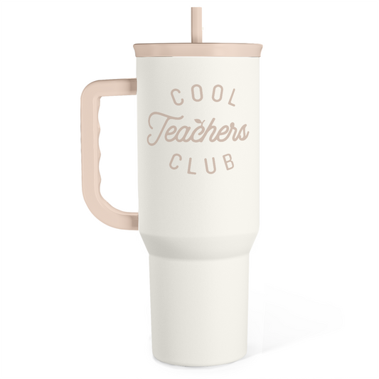 White Teacher Slidemate | Slider Tumbler with Handle 40oz