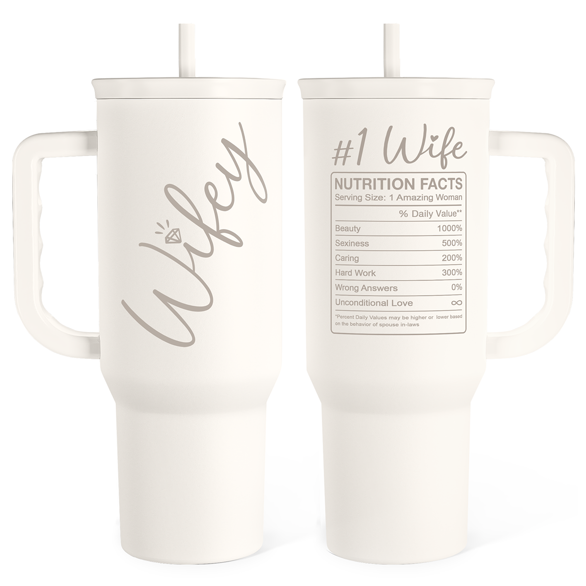 White Wife Slidemate | Slider Tumbler with Handle 40oz