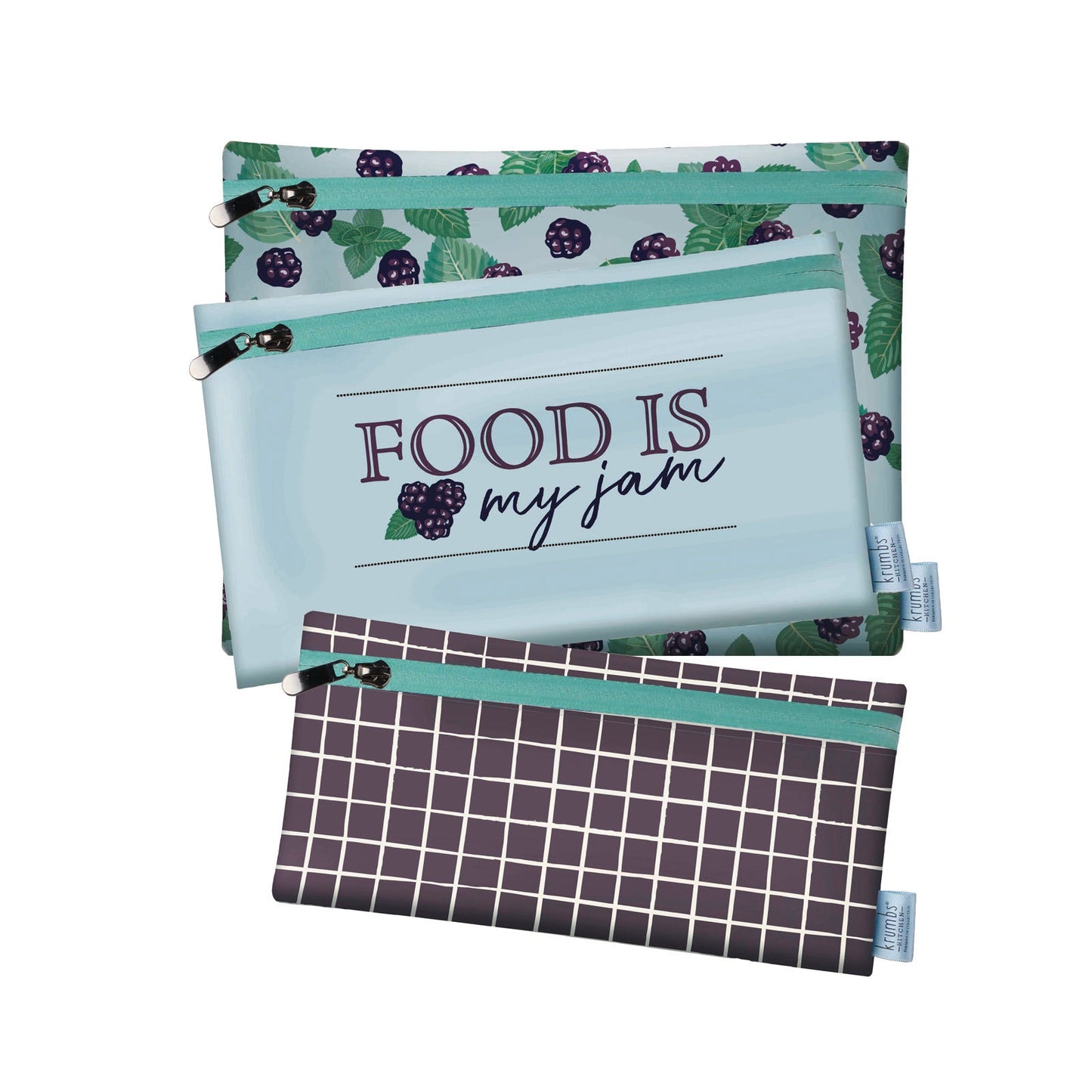 Krumbs Kitchen® Farmhouse Fresh Zips Reusable Storage Bags (3-Pack)