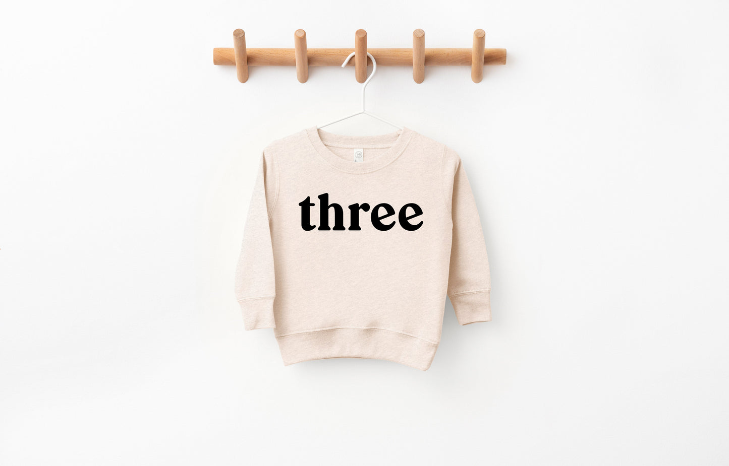 Three Toddler Kids Birthday Sweatshirt (Serif)