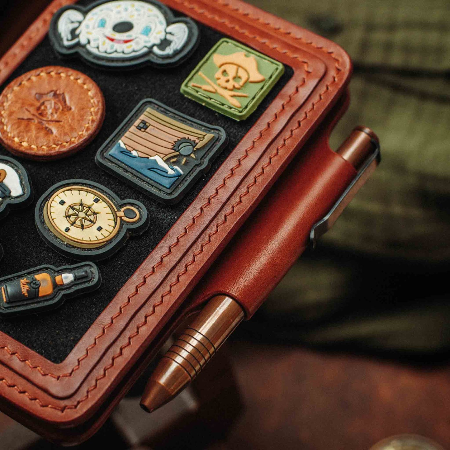 Pirate Goods Quartermaster v2 Passport Wallet – Leather Travel EDC Organizer with Velcro Panel & Field Notes Holder