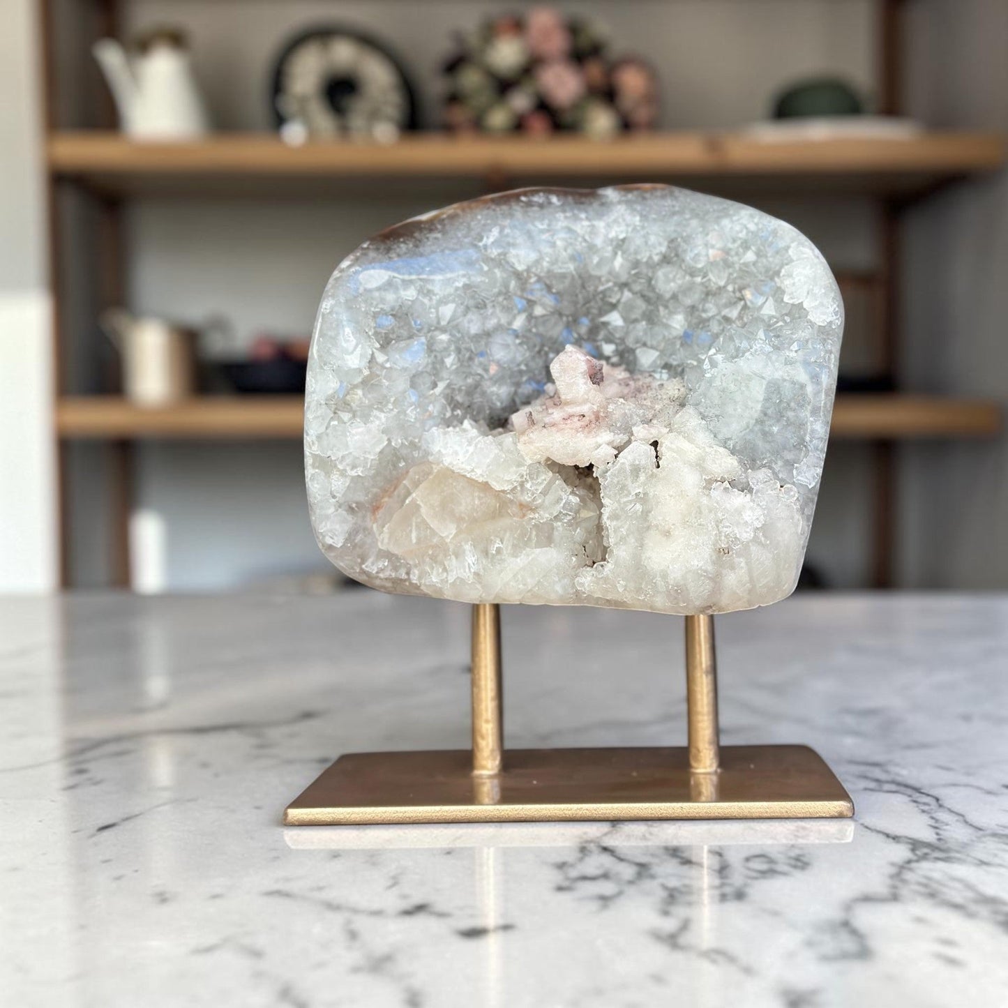 Uruguayan Quartz Geode With Stand For Collectors