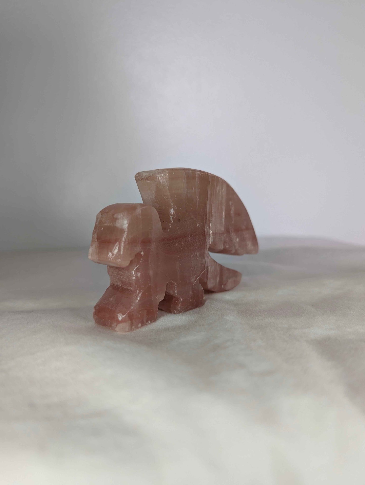 Mangano Calcite Griffin Carving – Heart Healing Guardian