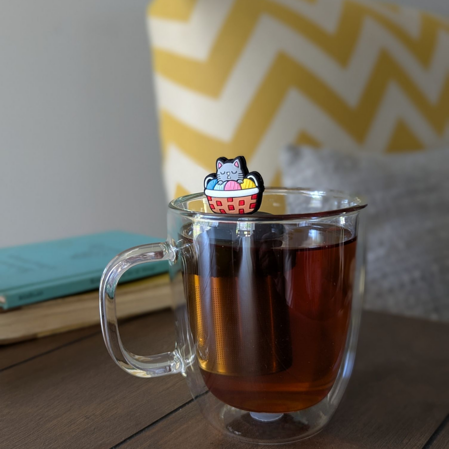 Floating Cat Knitting Yarn Tea Infuser - Cute Animal Tea Infuser for Loose Leaf Tea