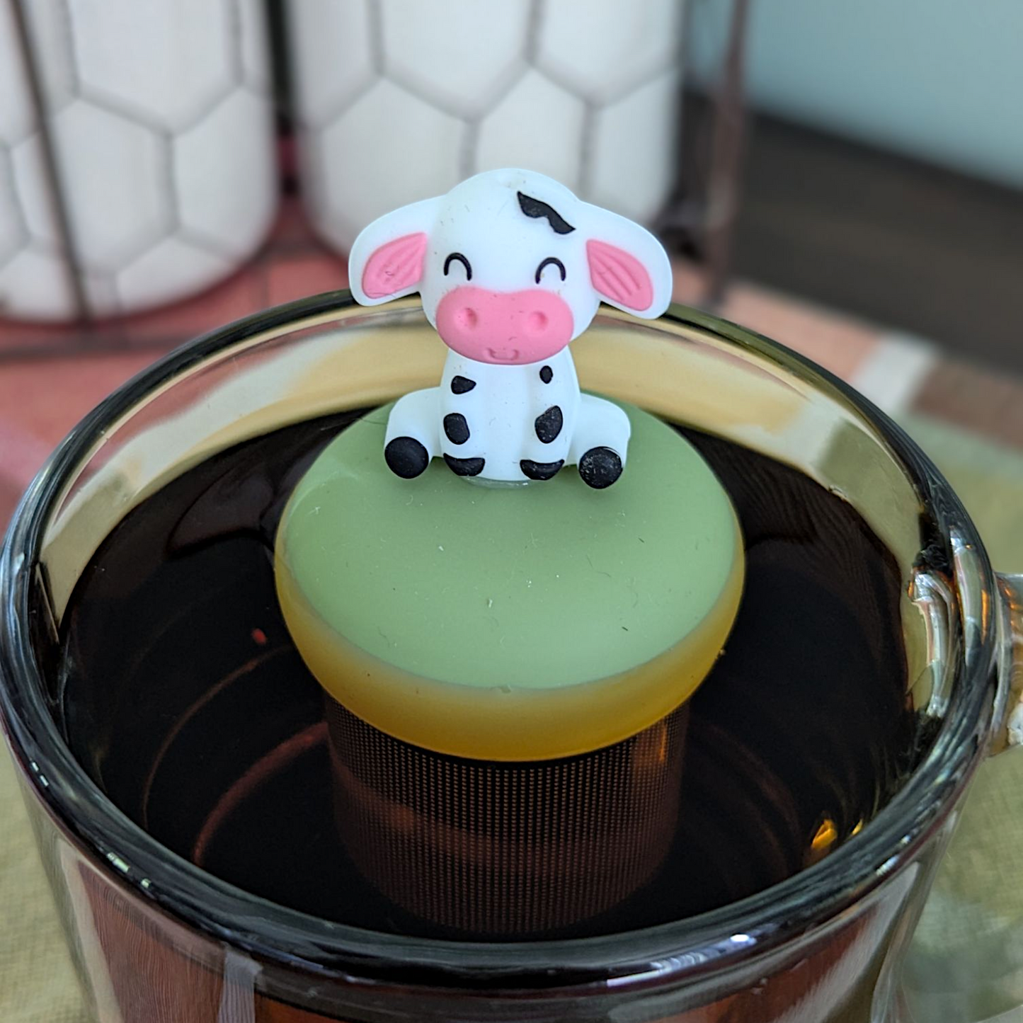 Floating Spotted Cow Tea Infuser - Cute Animal Tea Infuser for Loose Leaf Tea