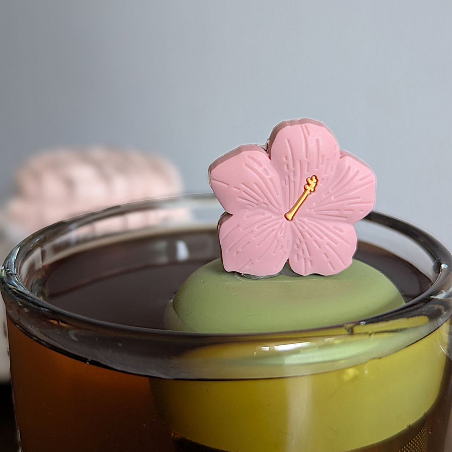 Floating Pink Hibiscus Flower Tea Infuser - Cute Tea Infuser for Loose Leaf Tea