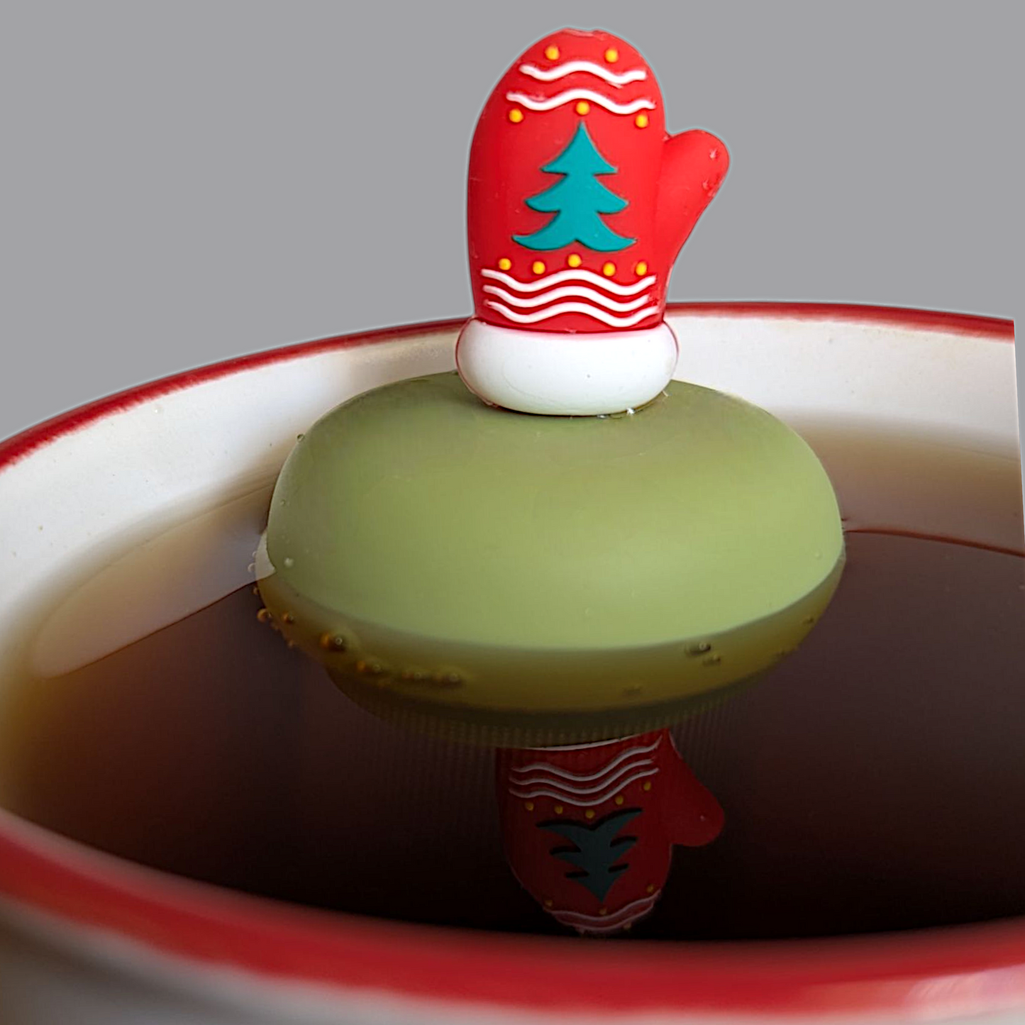 Floating Christmas Tree Mitten Tea Infuser - Cute Tea Infuser for Loose Leaf Tea